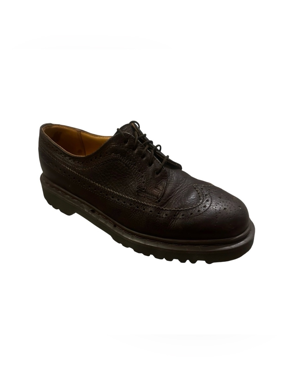 Vintage Dr Martens 3989 Shoes Mens 9 UK 8 Y2k Brown Wingtip Made In England 90s
